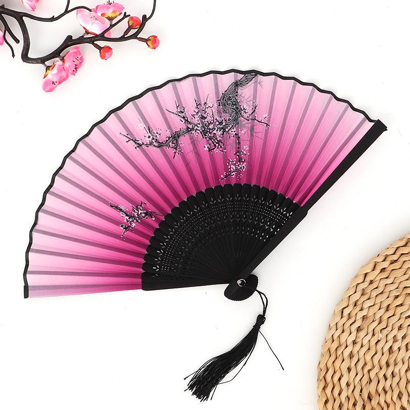 Hanfu skládací vějíř pro ženy inspirovaný japonským a čínským stylem – Scénický tanec bambusový styl
