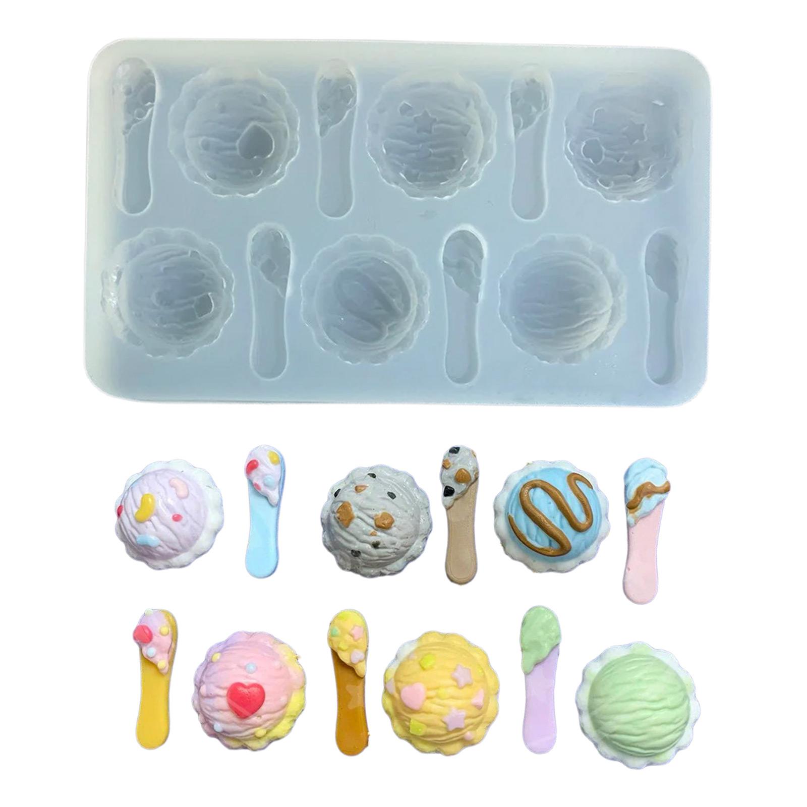 

Flexible Silicone Mold for DIY Crafts Easy to Clean Epoxy Resin Molds Ice Cream Ball Shaped Jewelry Decoration Mould T1