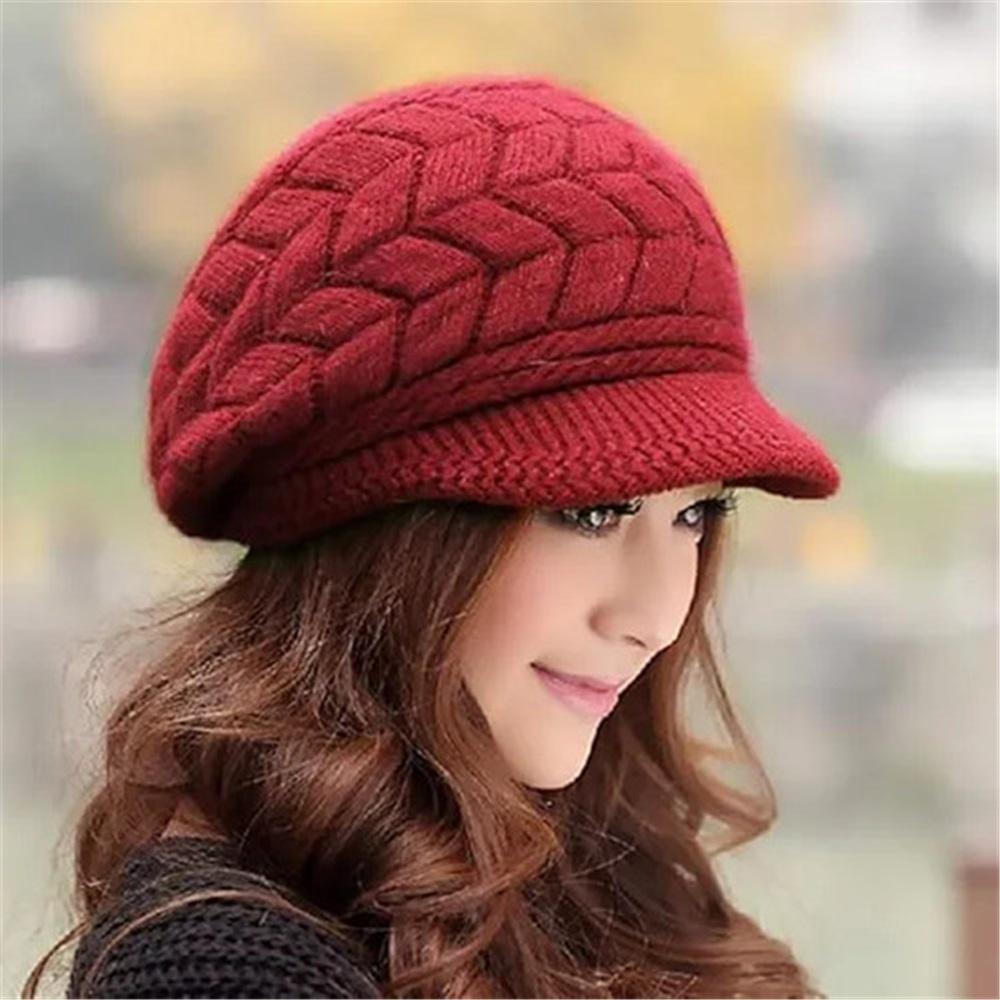 Womens Winter Beanie Hat Warm Knitted Slouchy Wool Hats,a15