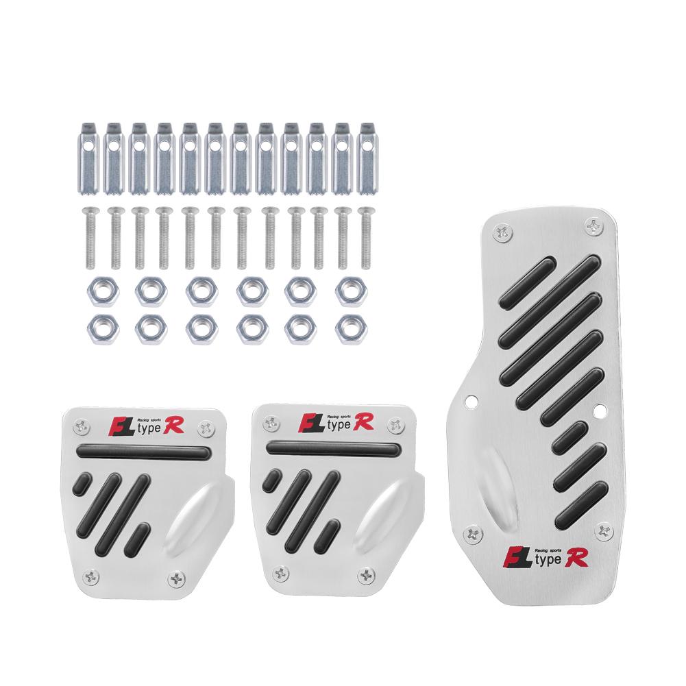 

3 шт. универсальные гоночные ручные нескользящие накладки на педали пластиковые чехлы для стильного автомобиля MT тормоз акселератора сцепления автомобильный аксессуар с винтами