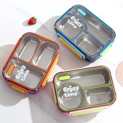 Boîte à lunch isotherme en acier inoxydable 304, qualité alimentaire, deux compartiments avec bol à soupe pour étudiants ou employés de bureau