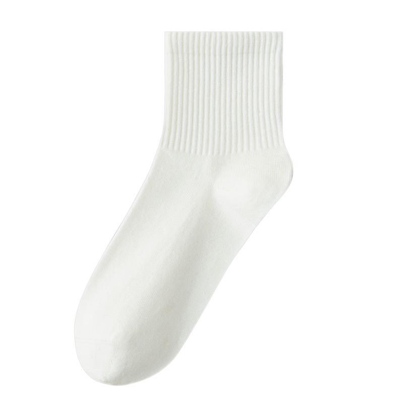 Women's 100% Cotton Short Seamless Socks - Odor-Resistant, Sweat-Absorbent, Antibacterial White Sports Socks for Spring/Summer.