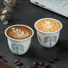 Set von 6 Arabischen Keramik-Kaffeetassen (70ml) - Mini Kava Design in Grün und Grau