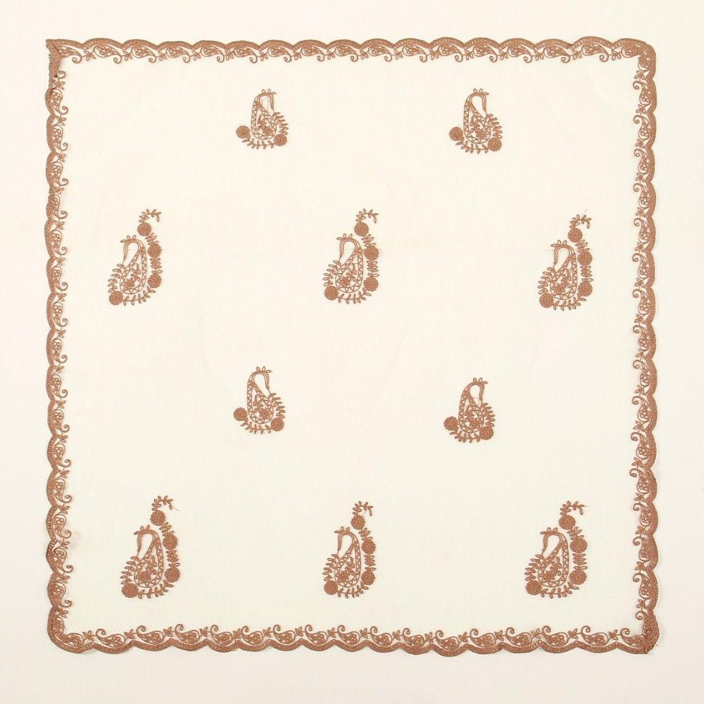 Hollow Out Foulard Bandana Floral Embroidery Lace Handkerchiefs Elegant Hair Scarf Headband  Women