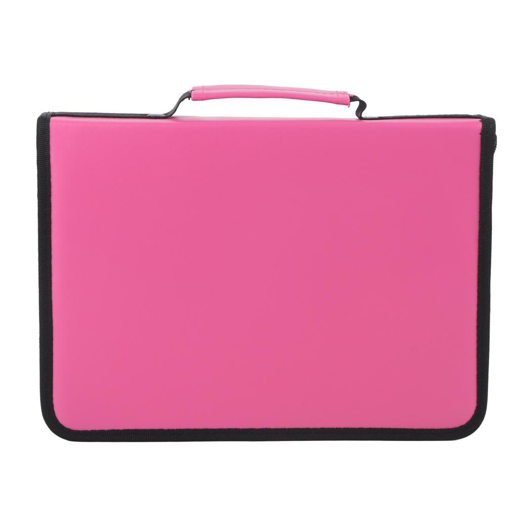 150 Slots Large Capacity PU Leather Fabric Pencil Case Zipper Pen Bag