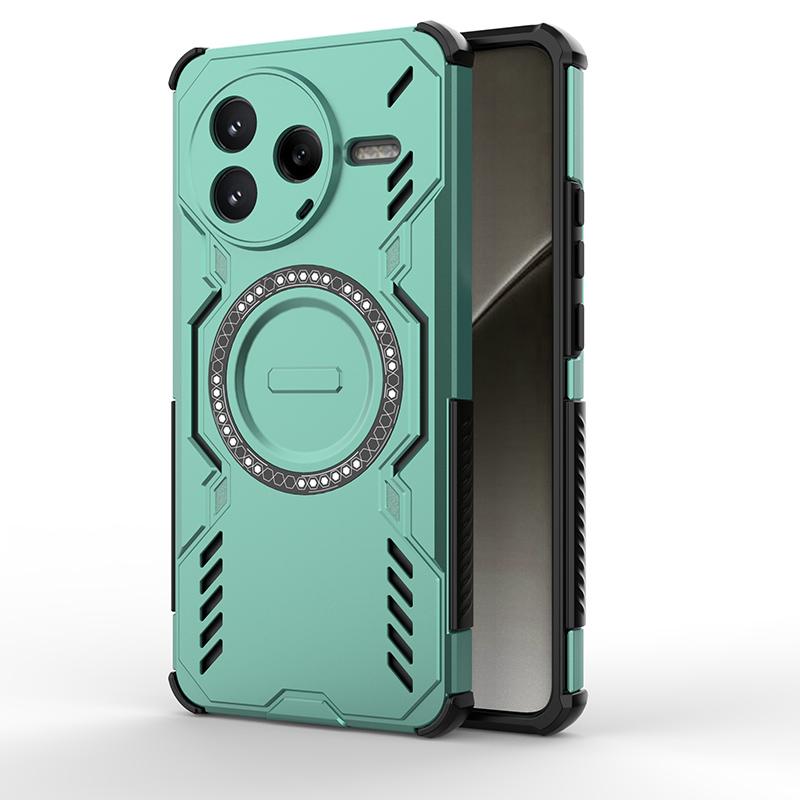 

For POCO F7 Pro F7 Ultra Mecha Heat Dissipation Four Corners Air Cushion Anti-Drop Powerful Magnetic Non-Charging Phone Case For POCO F7 Ultra