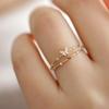 Butterfly Gold-Plated Adjustable Open Ring for Women
