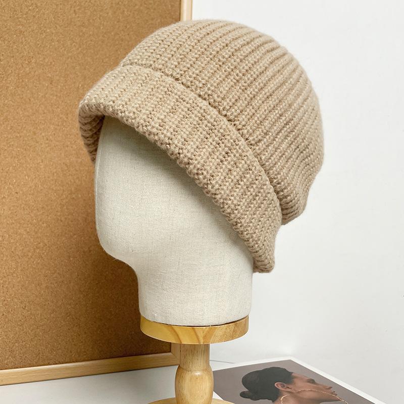 

Вязаная шапка рыбака женская осенне-зимняя свободная теплая берет шапка-бини шерстяная шапка one size