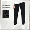 Li-Ning Simple Logo Mid-Waist Drawstring Breathable Versatile Tapered Knit Sports Pants Women Bottoms Black AKLVB40-1
