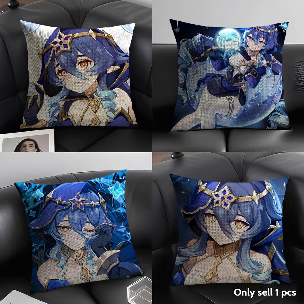 Layla Genshin Impact Cute Cushion Cover Natural Linen Organic Fabric Double-Sided Printing Sofa Home Decor Gift Pillow Case
