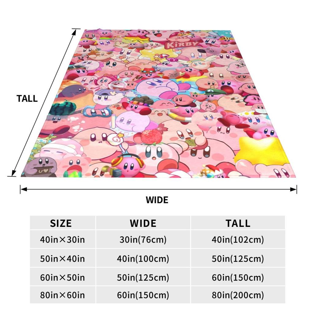 Warm Soft Blankets Airplane Travel Kirby Stars Collages Throw Blanket Flannel Bedspread For Couch Bed Comfortable Sofa Bed Cover