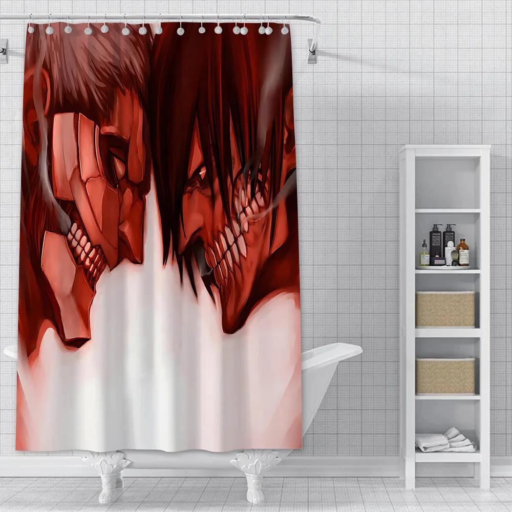 Anime Themed Shower Curtain , Waterproof Fabric with Iconic Characters for Unique Bathroom Decor, Perfect for Fans