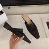 French Niche Weave Half Slippers Women Wear Summer High Heels With Skirts Evening Bag Head Shoes