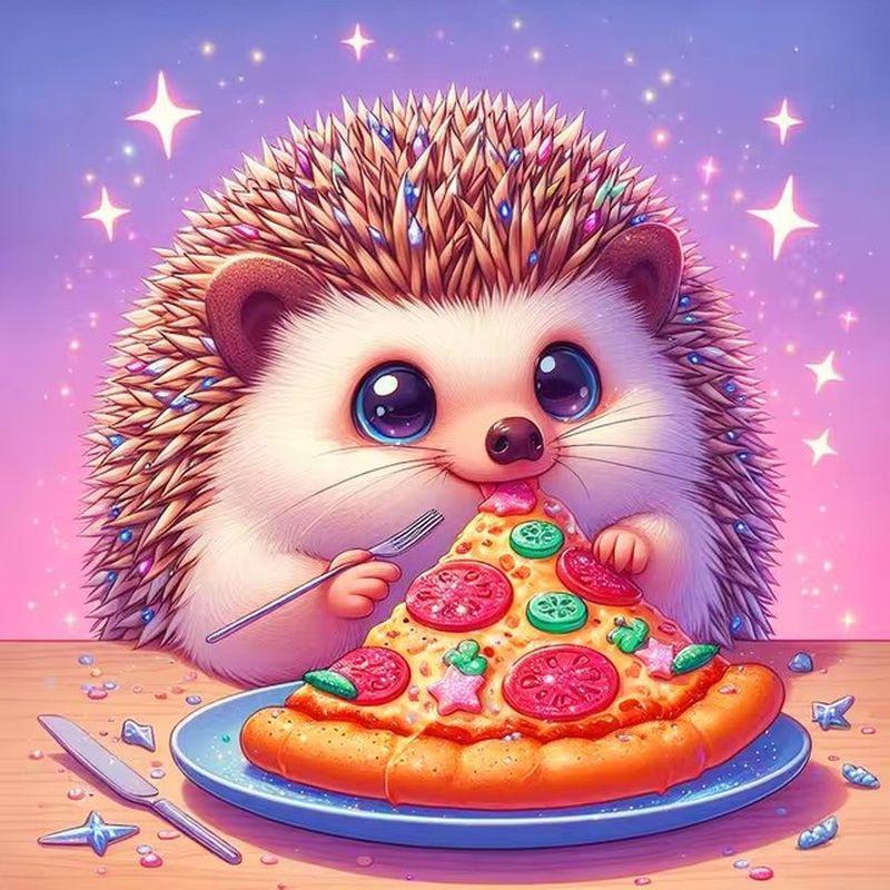 5D Diamond Painting Full Round Animal Hedgehog Dog Rhinestone Picture Diamond Embroidery Cross Stitch Home Decor Gift