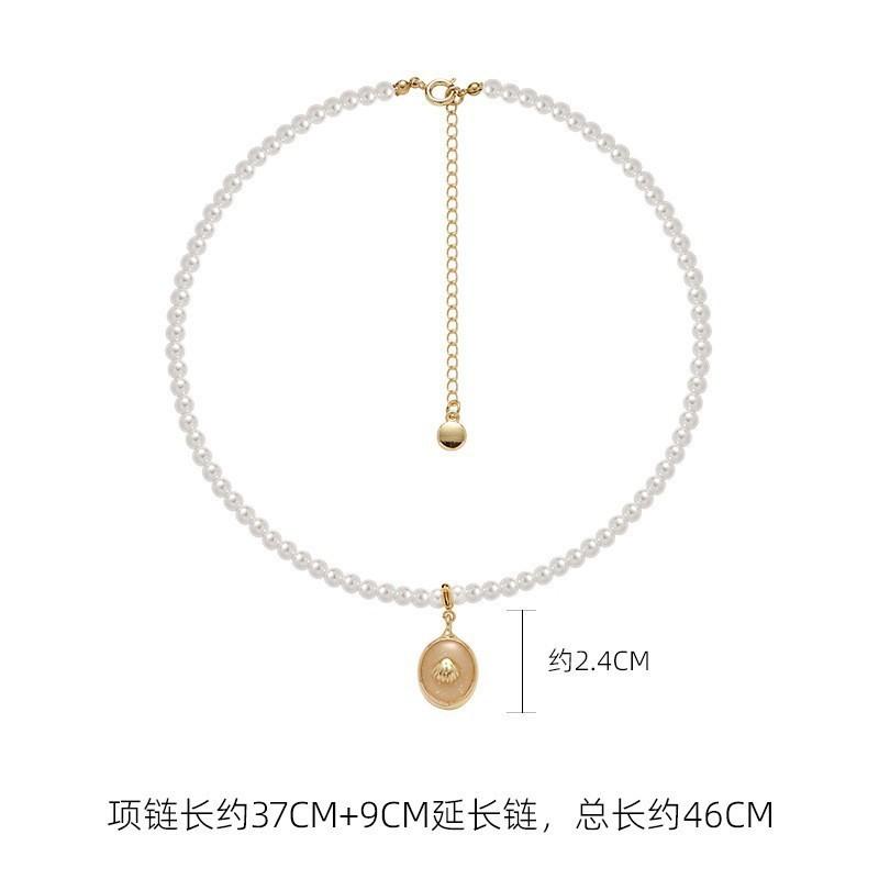 Natural pearl star round brand necklace niche design high temperament neck chain elegant baroque collarbone chain