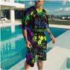 Nuovo Set Estivo da Uomo Tute Moda Casual Manica Corta Stile Vacanze Stampa 3D T-shirt da Uomo+Pantaloni Corti Completi Abbigliamento Maschile