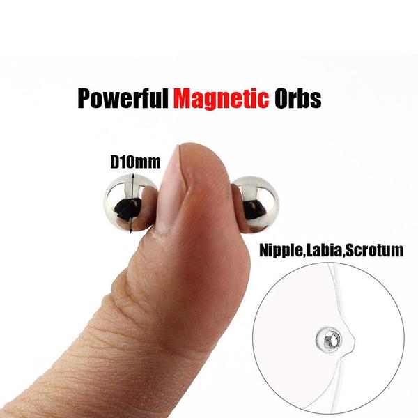 1/2/3 Pair Big Powerful Magnetic Orbs Nipple Clamps Body Stimulate Clitoris Mouth Gags Sex Toys