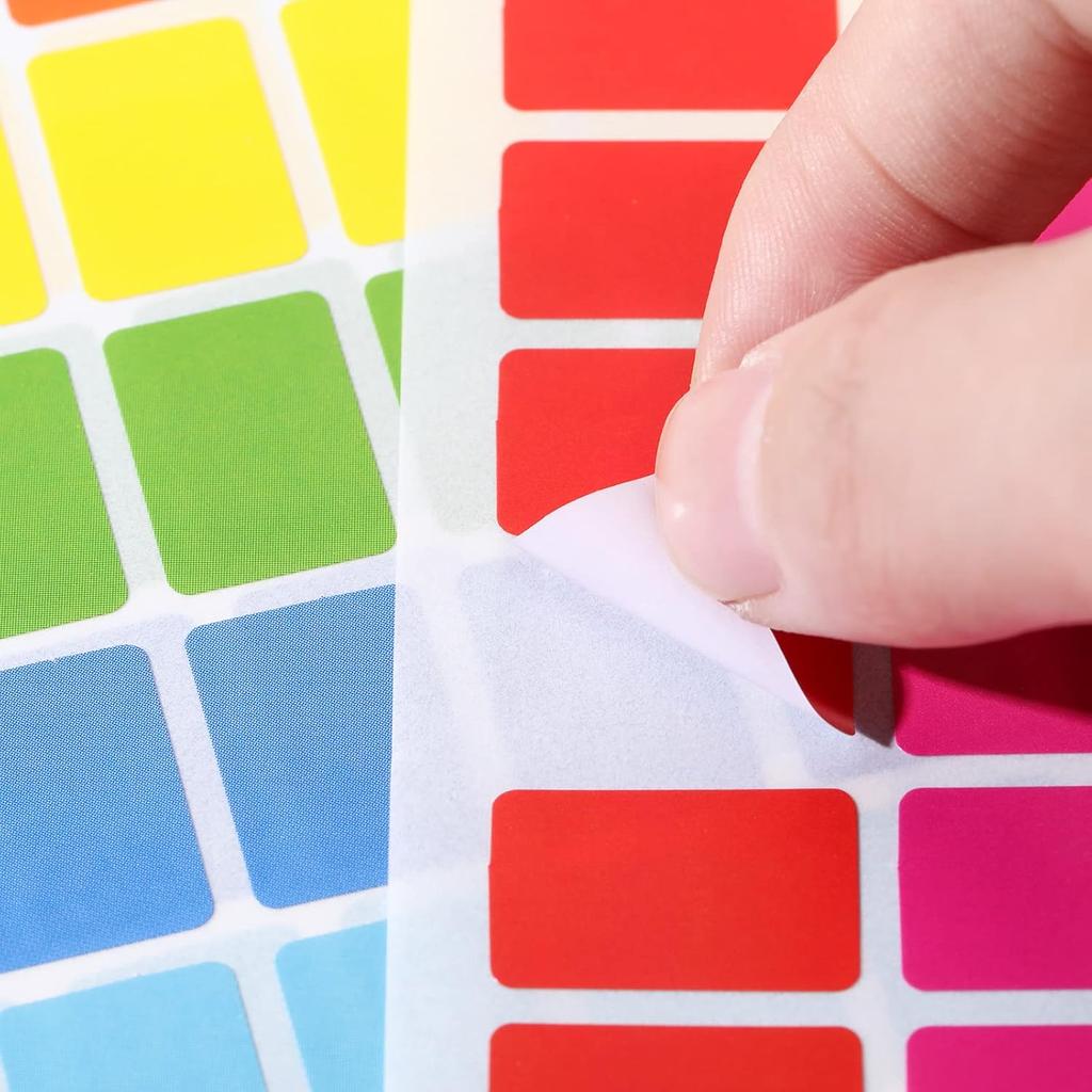 Tallew 2800Pieces 10 Color Coding Labels Rectangle Colored Stickers Assorted Removable Stickers for Classrooms Offices Labeling Marking(0.5" X 0.75")