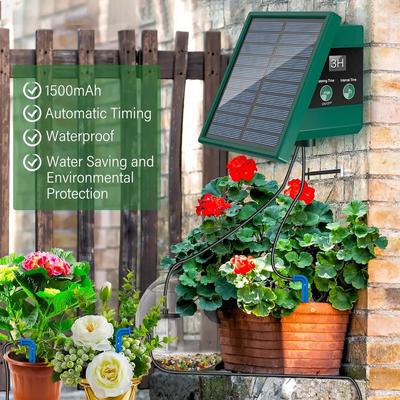 Solar Irrigation System for Garden Balcony Automatic Drip Irrigation DIY Garden Watering System Drip Hose Irrigation Outdoor Use