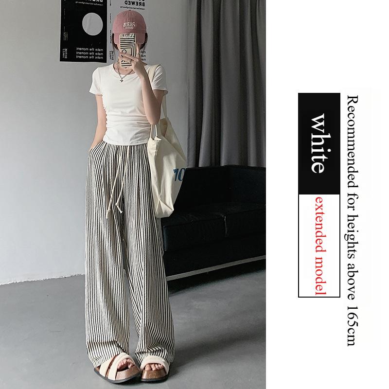 

GMXIA Женские модные повседневные брюки с однотонным принтом и высокой талией и капри XL белый