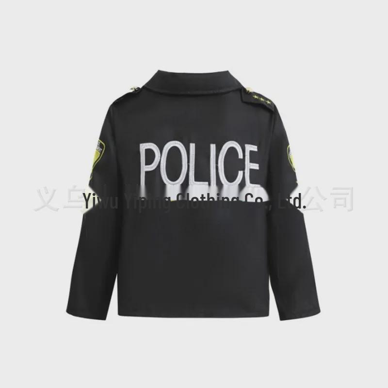 Children's Embroidered Police Officer Costume: Jacket Uniform for Role Play & Halloween
