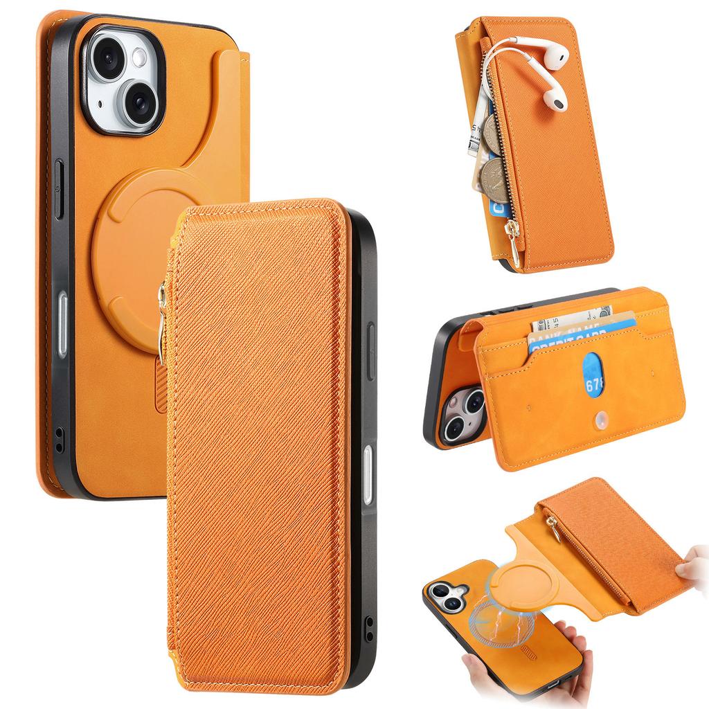 CASENEO For iPhone 16 Case Cross Texture Leather Detachable Magnetic Phone Cover