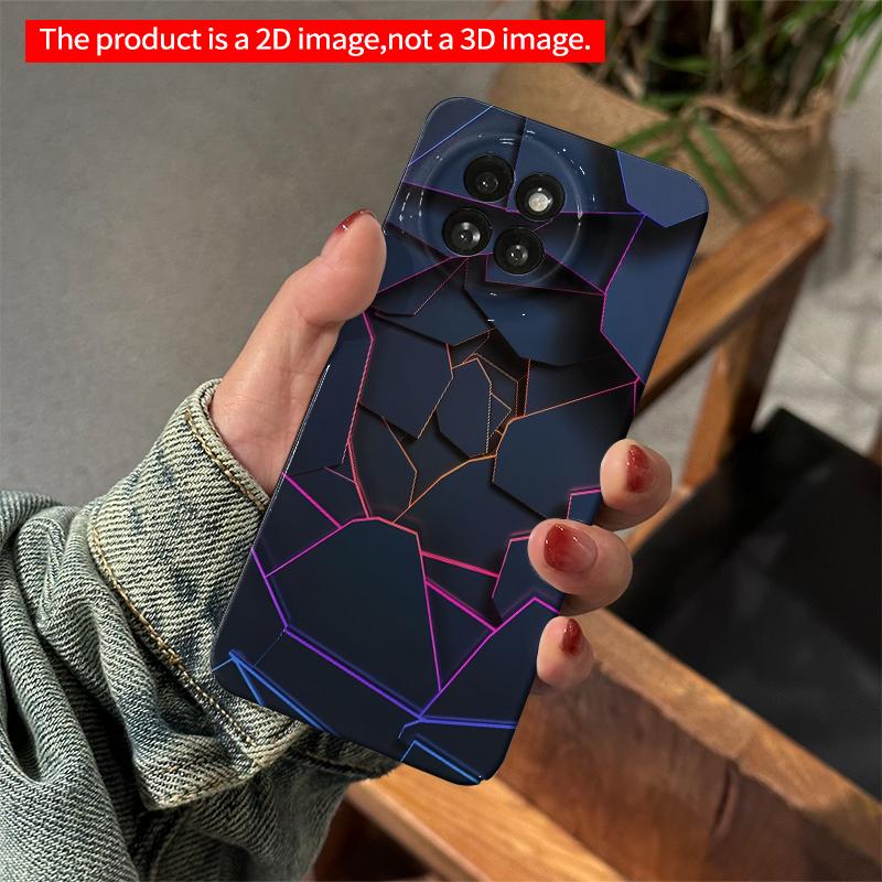 2DFlat Xiaomi Redmi phone caseNeon Cracked Geometric Phone Casesuitable for Redmi Note 11 12 13 14 A3 K80 15 17 Ultra