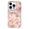Pink Peony Flower Mint Charm Collage Phone Case For Iphone 17 Air 16 16e 15 14 13 12 11 Pro Max Protective Leather Cover