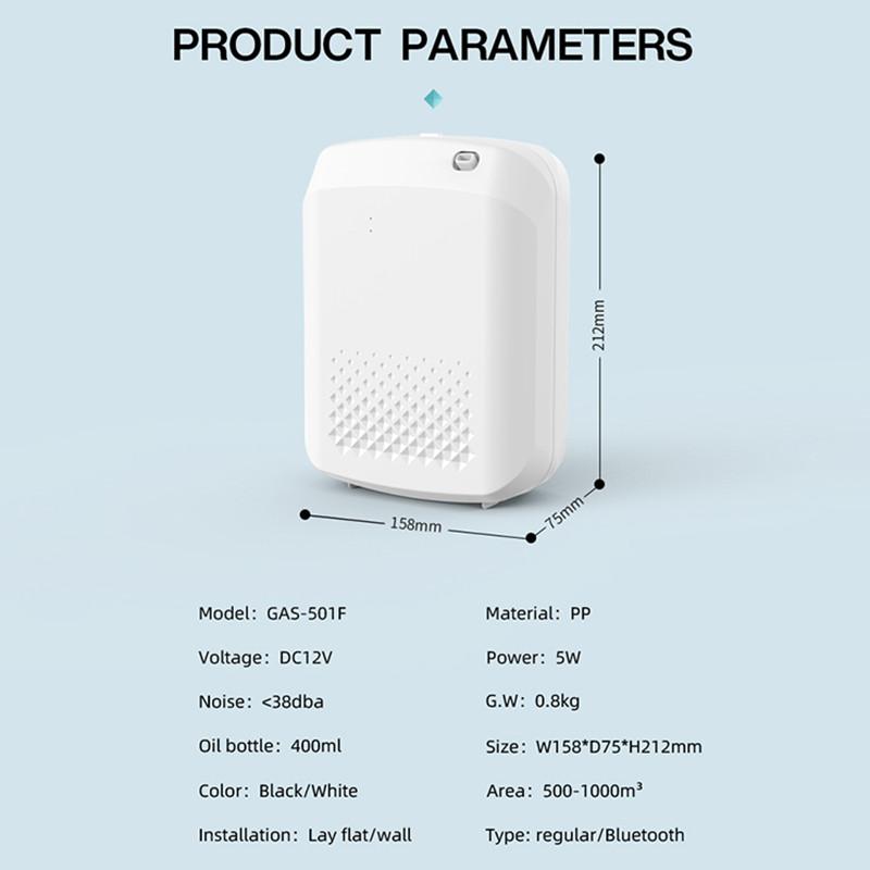 Sanat Aroma Difüzör Oteller Koku Difüzör Kapsama Alanı 500m³ Ev Bluetooth Kontrolü Uçucu Yağlar için Elektrikli Hücre