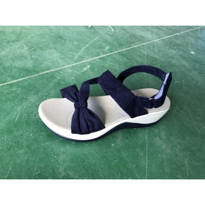 New Flat Platform Women's Sandals Summer Bohemian Velcro Cross Muffin Sandals