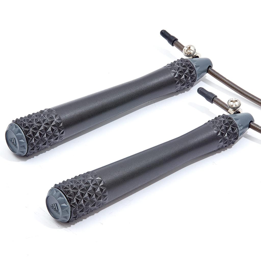 Adidas Weighted Skipping Training Jump Rope with Adjustable Weighted Cylinders X Two Wires and Carrying Bag Rope, Weight, (2 100g), (2.5mm/4.0mm),