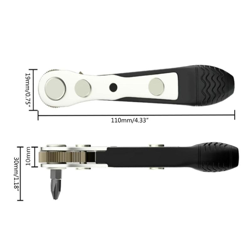 Mini 1/4 Inch Quick Socket Ratchet Wrench Rod Screwdriver Bit Tool Ratchet Handle Wrench Quick Release Screwdriver