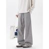 Men American Retro Heavyweight Patchwork Wide Leg Casual Sports Sweatpants