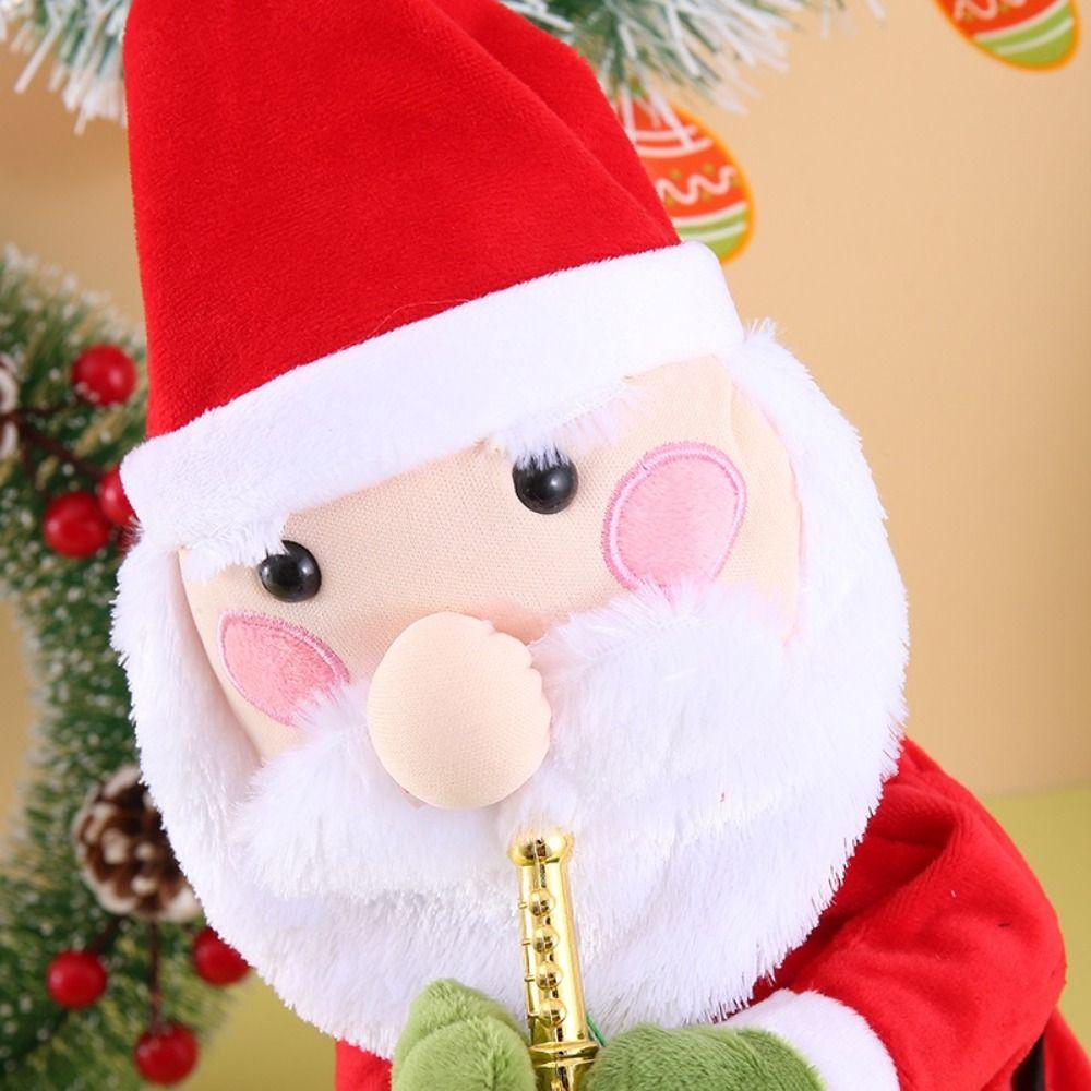 Santa Claus 35cm Velikost Elektrický Tančící Vánoční Stromeček Svítící Zpívající Vánoční Fouká Saxofon Vtipné Vánoční Dárky