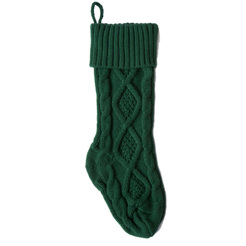 Fashion Cable Knit Christmas Stockings Solid Color Classic Hanging Gift Candy Stocking for Fireplace Xmas Tree