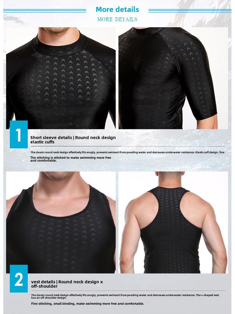 Herren Schnelltrocknende Wasserdichte Badehose - Enganliegende Fünf-Punkt-Bademode