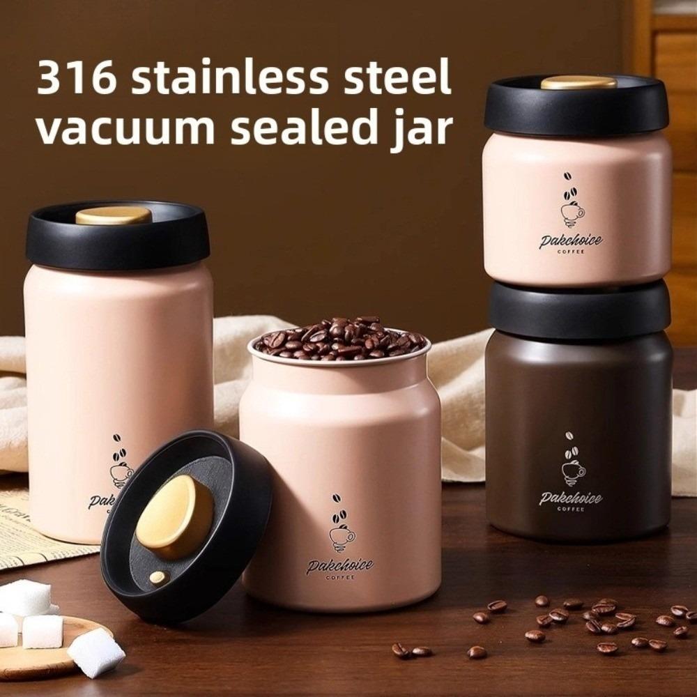 Feuchtigkeitsdichter Vakuum-Kaffeevorratsbehälter 316 Edelstahl Lichtdichte Teedose Gewürz
