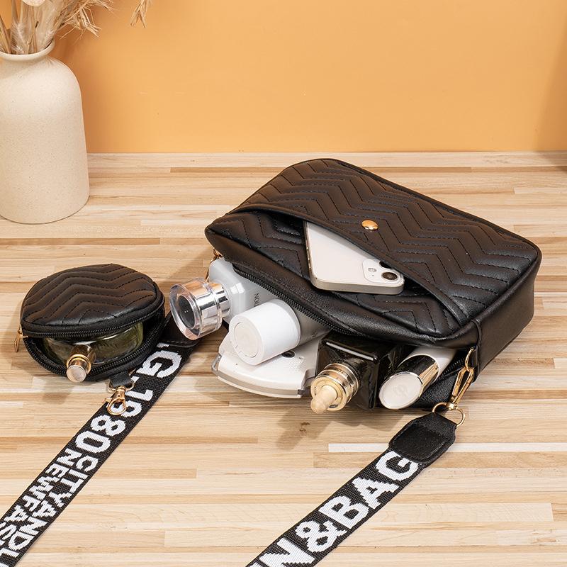 Wave Pattern Ribbon Crossbody Bag for Women Fashion Letter Printing Shoulder Bag with Small Purses