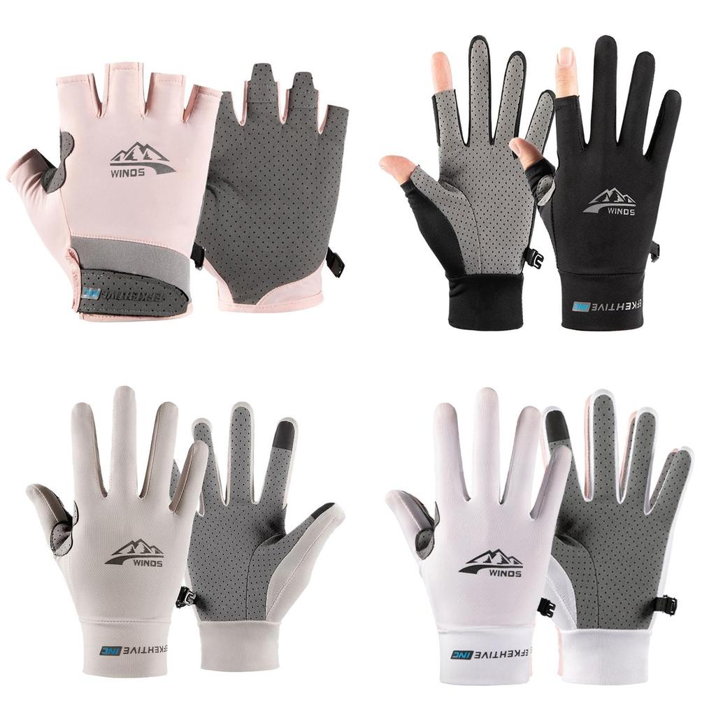 Gants de cyclisme pour hommes femmes avec écran tactile respirants en soie glacée ultra fins protection UV pour sports de plein air