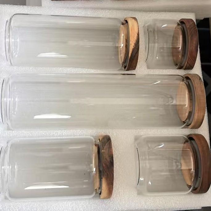 Transparent High Borosilicate Glass Storage Jar for Coffee Beans, Tea, and Grains