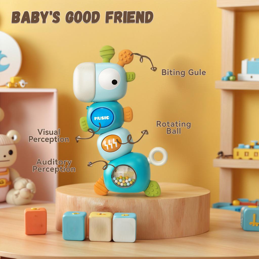 

Interactive Musical Light Up Baby Sensory Infant Rattle with Movement,Motor Skills Development,Auditory Learning Educational ,Battery Not Included синій