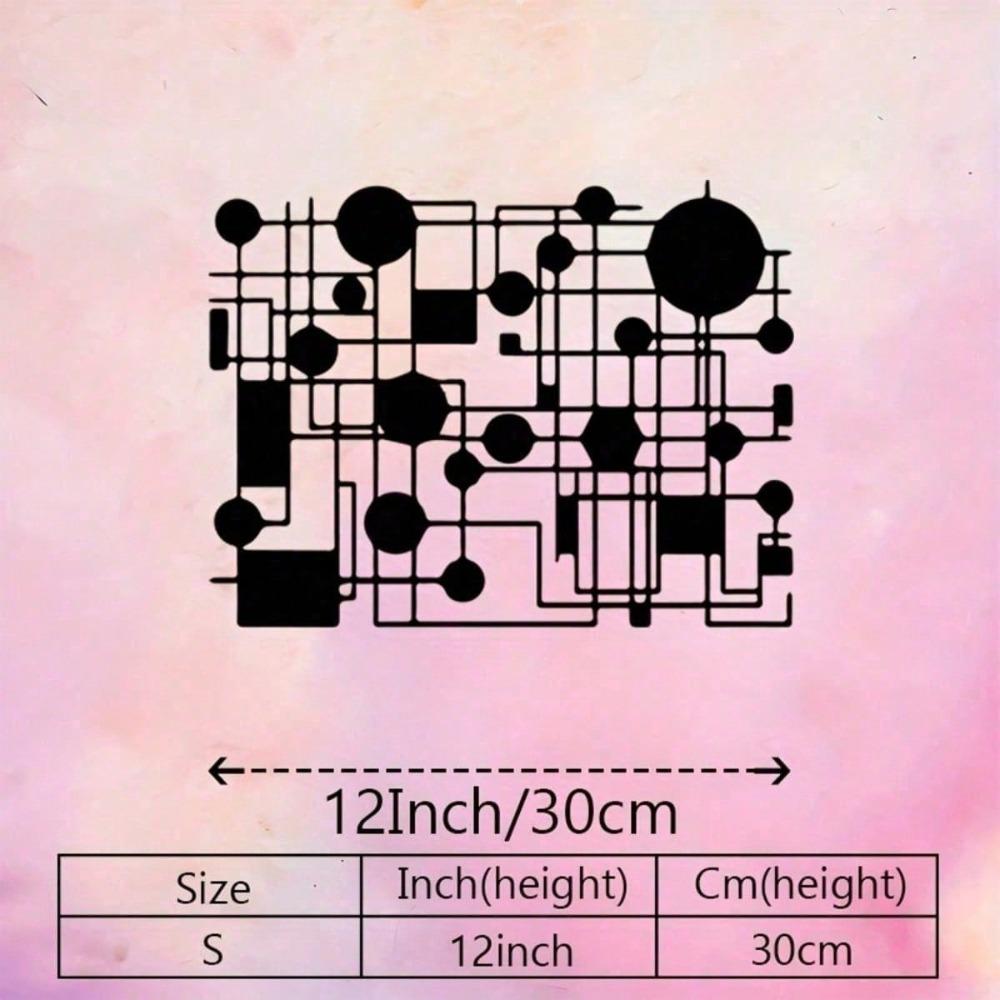 Modern Black Geometric Metal Wall Decor for Indoor Outdoor Use