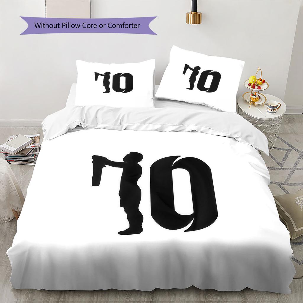 Lionel Messi Pattern Bedding,Quilt Set Quilt Cover Pillowcase Home Birthday Gift(1 * Duvet Cover + 2 * Pillowcase, Without Core)