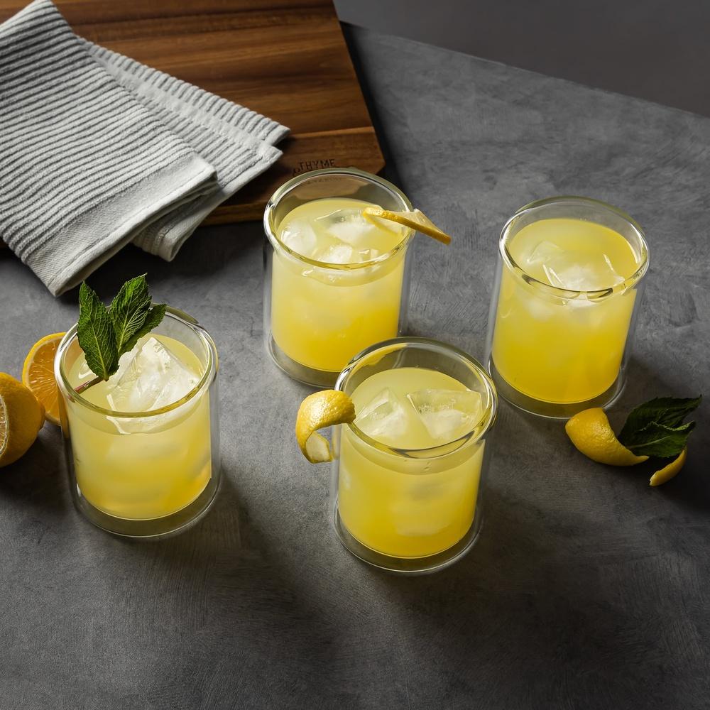 Set 4 Pahare de Băut cu Perete Dublu 13oz Pahare Elegante Izolate Îmbunătățiți Experiența Băuturii Uz Casnic