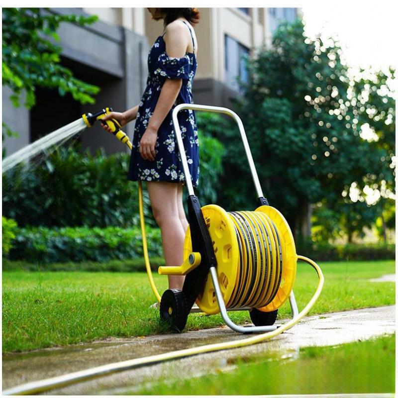 Multifunctional Garden Watering & Car Wash Hose with Storage Cart