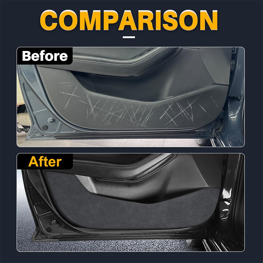 For Mazda 3 Axela 2019 2020 2021 2022 2023 2024 2025 LHD RHD Car Anti-kick Pad Suede Leather Carbon Pad Accessories Door Protect