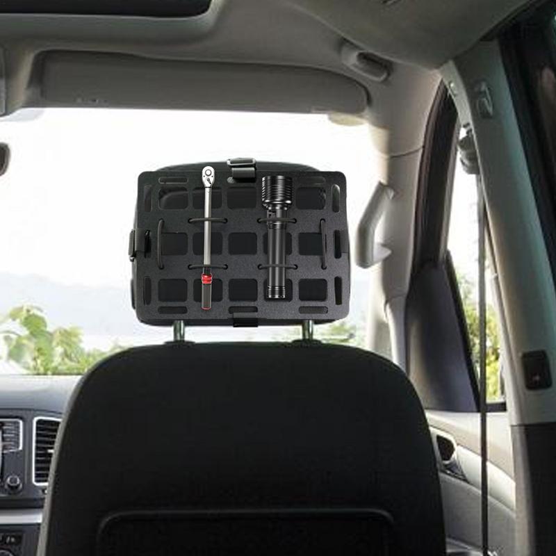 Car Seat Back Organizer Rigid Car Storage Rack With Elastic Rope Adjustable Rear Seat Organizer Versatile Truck Panel For Cars