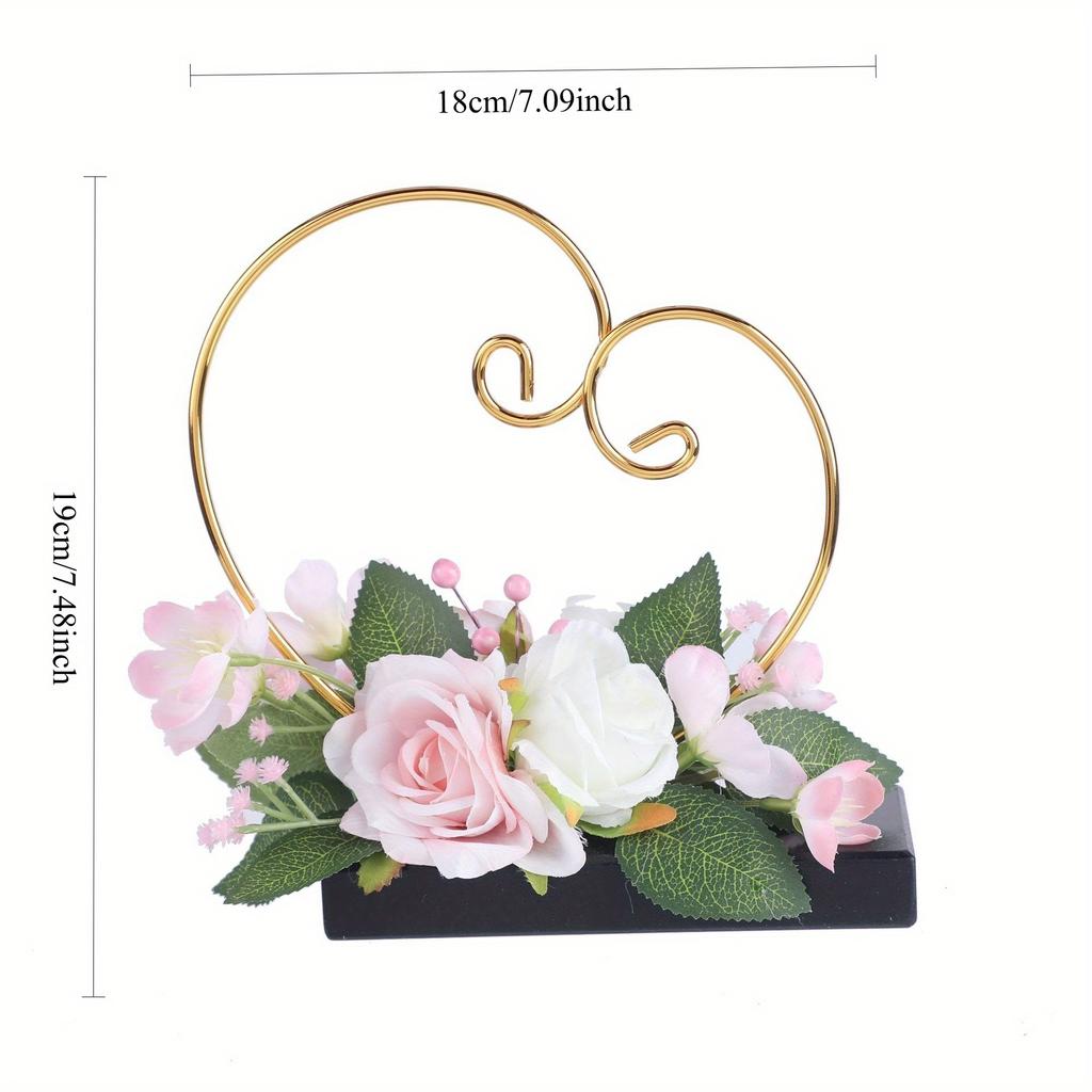 1Pc Nordic Artificial Flower Iron Storage Ornaments Retro Love Ring Rack