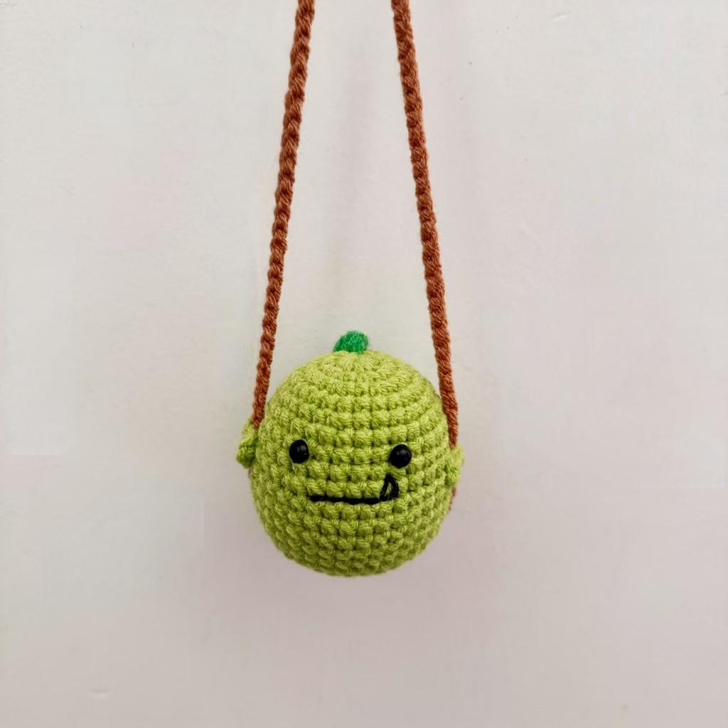 Handmade Crochet Frog Car Air Freshener with Cedar ScentGreen Fabric Frog Hanging Ornament for Rearview Mirror or Closet,Perfect for Easter