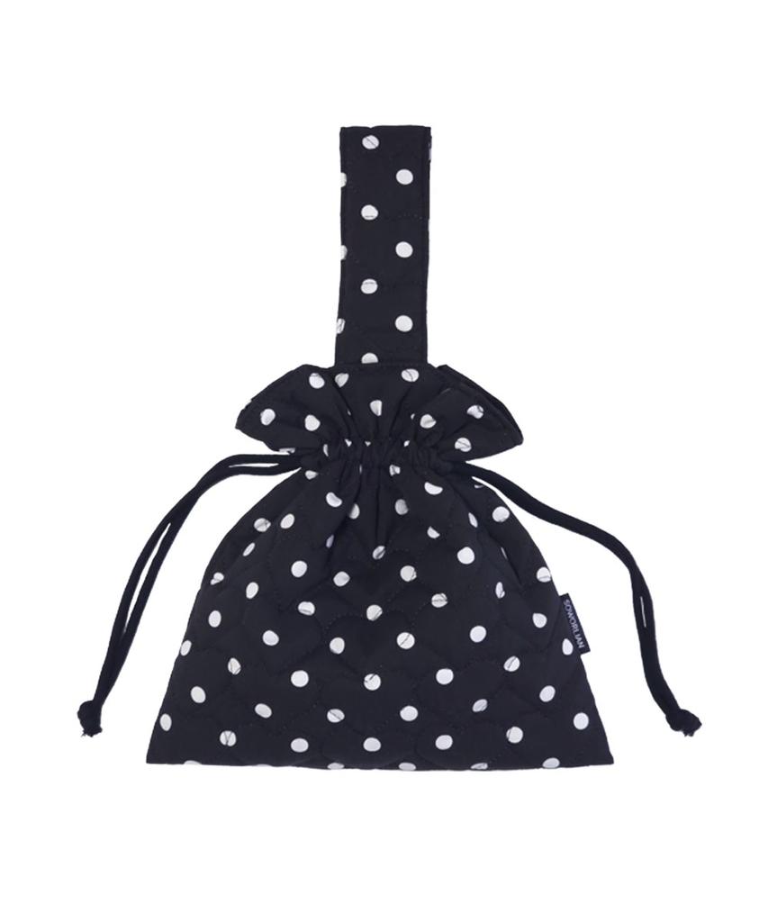 Soworlian One Handle String Bag_ Dot Black
